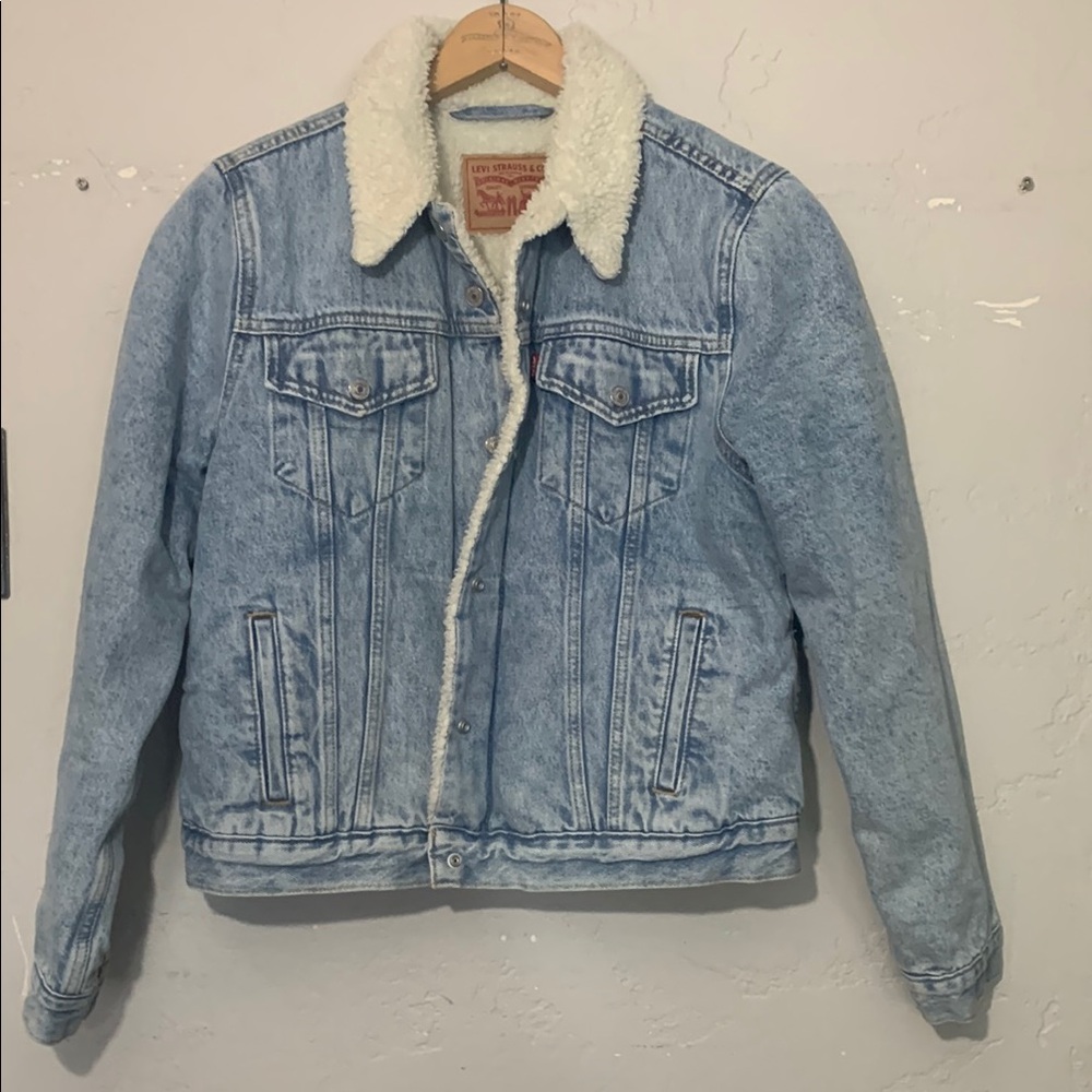 Levi's Light Blue Denim Jacket with Sherpa Collar